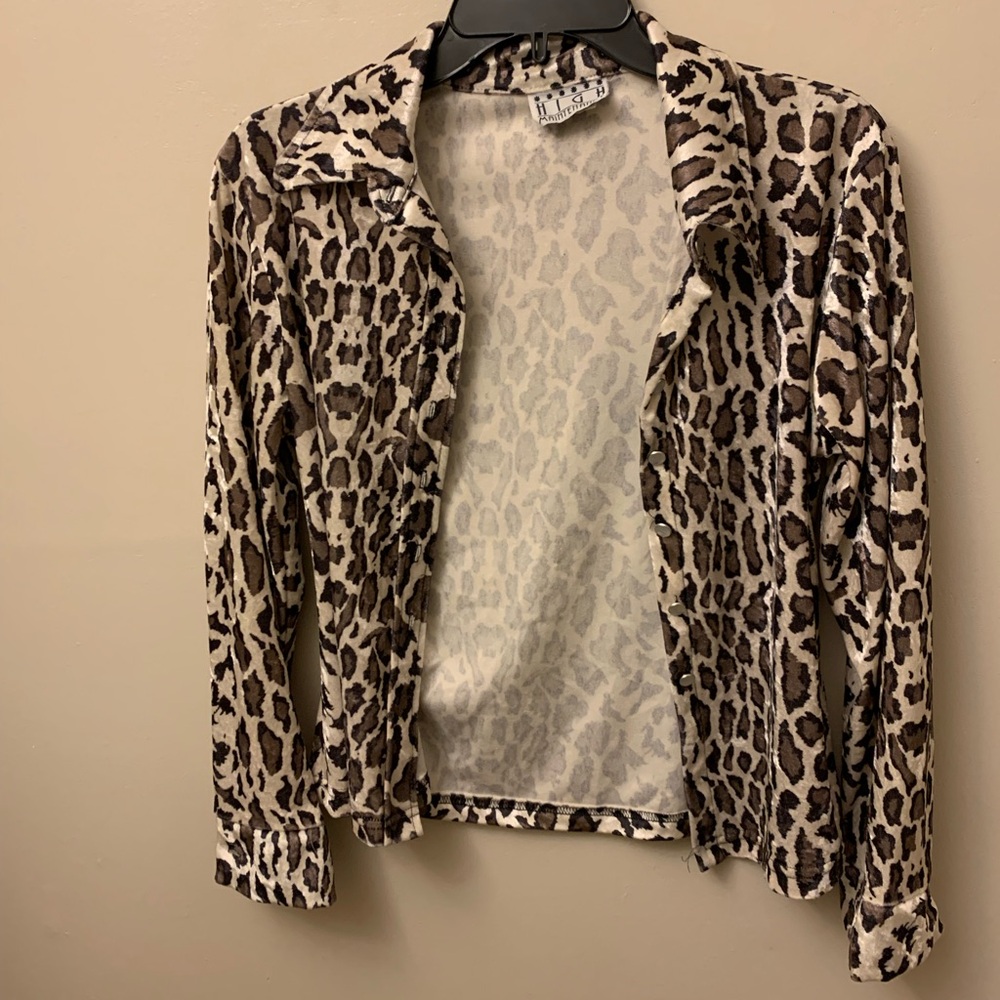 Leopard Print Button-Up Shirt